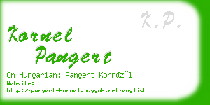 kornel pangert business card